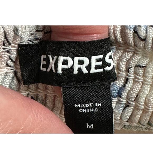 Express Top Womens Medium Pink Floral Crop Peplum Coquette Feminine Romantic - Picture 7 of 12